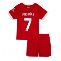 Fotbalové Dres Liverpool Luis Diaz #7 Dětské Domácí 2023-24 Krátký Rukáv (+ trenýrky)
